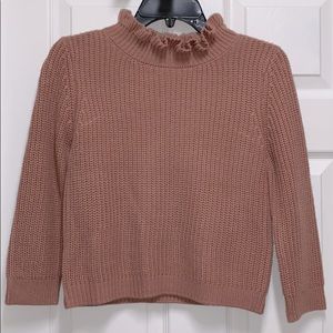 NWT GB girls Ruffle blush knit sweater size large